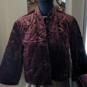 NWT velvet quilted 3/4 bolero jacket